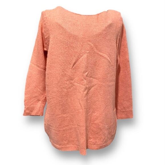 Ann Taylor Pullover Sweater Size Medium Knitted Peach Oversized Wide Neck - Picture 1 of 7